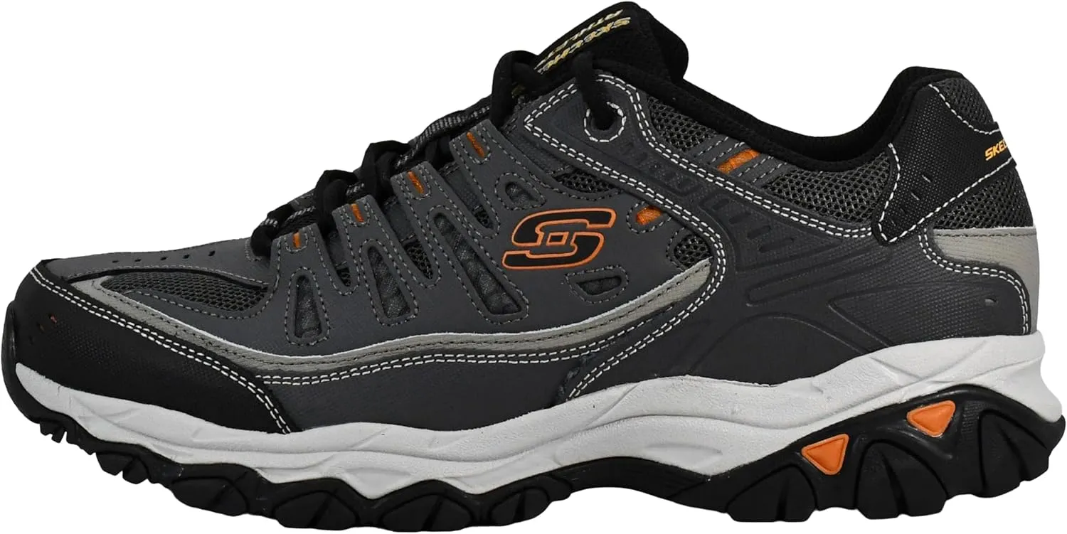 Skechers Men's Afterburn M. Fit Fashion Sneakers ?C Leather Upper, Memory Foam Insole, Rubber Outsole