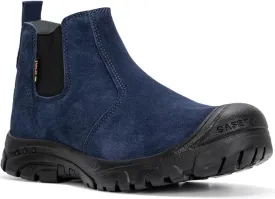 Steel Toe Work Boots for Men Women Slip-on Chelsea Boots, Men's Industrial Construction Shoes, Waterproof, Lightweight, Comfortable, Non-slip Safety Boots