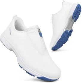 THESTRON Men Waterproof Golf Shoes Zipper Golf Shoes Professional Spikeless Golf Sneakers Male Golf Sports Walking Shoes Comfortable Golf Footwears for Men