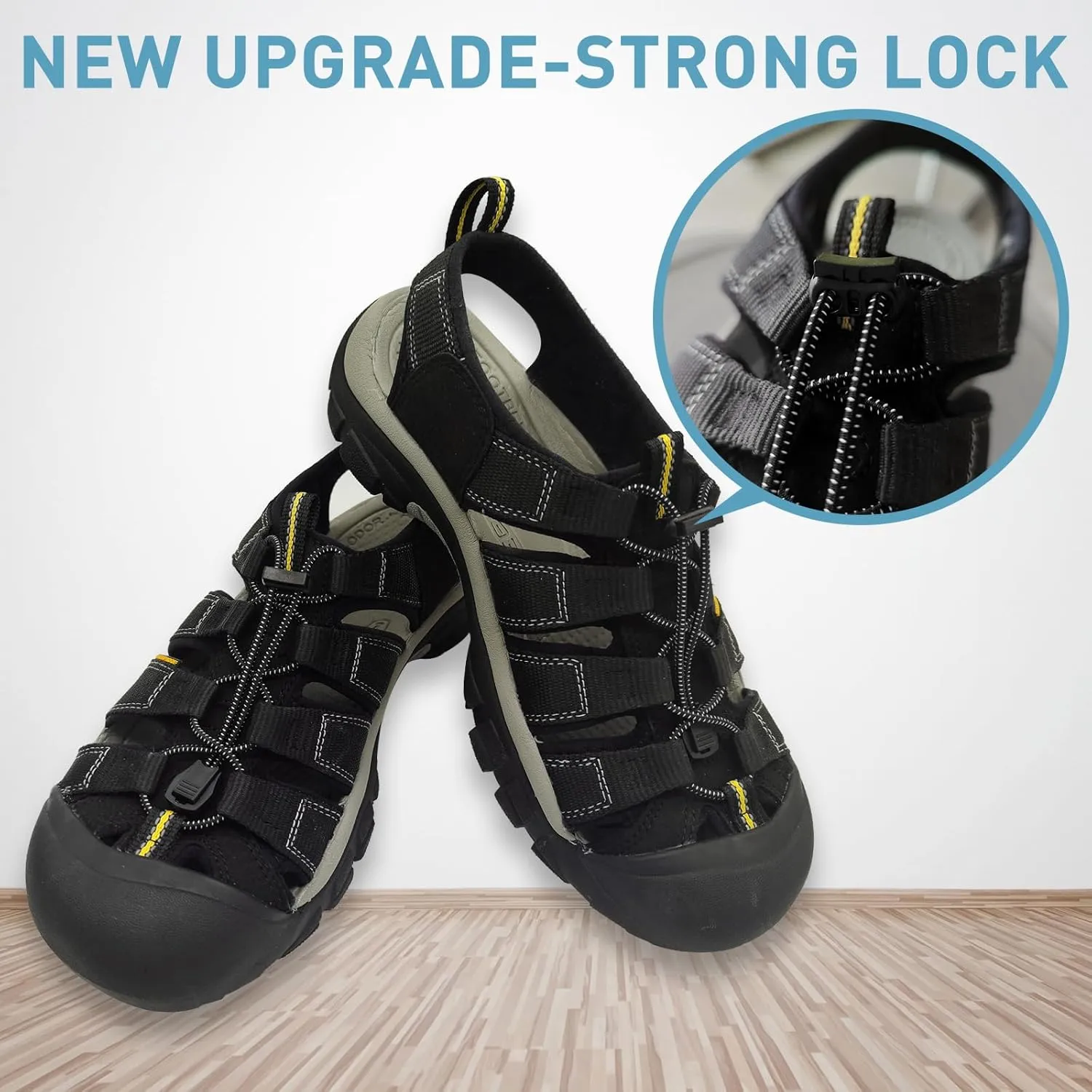 UamGlsob Elastic No Tie Shoe Laces Replacement for Keen Sandal, Round Stretchy Lock Shoelaces for Adults and Kids, One Size