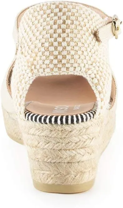 VISCATA Cavall Espadrille Canvas Low Wedges Spain Handmade 2 Heel Women's Open Toe Sandals with Breathable Organic Cotton Canvas and 100% Natural Jute Midsole for all Occasions: Casual, Work, Party