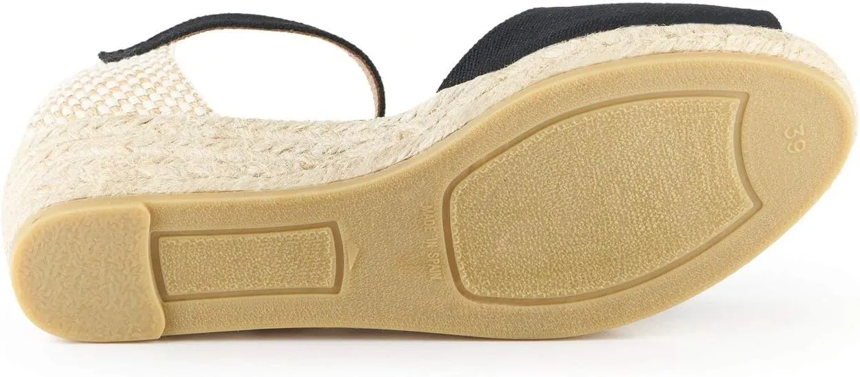 VISCATA Cavall Espadrille Canvas Low Wedges Spain Handmade 2 Heel Women's Open Toe Sandals with Breathable Organic Cotton Canvas and 100% Natural Jute Midsole for all Occasions: Casual, Work, Party