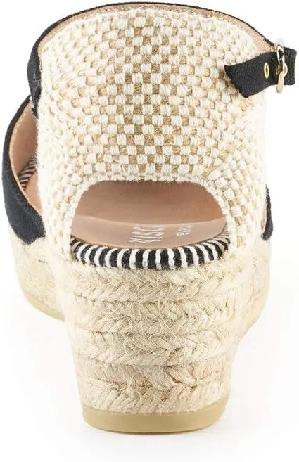 VISCATA Cavall Espadrille Canvas Low Wedges Spain Handmade 2 Heel Women's Open Toe Sandals with Breathable Organic Cotton Canvas and 100% Natural Jute Midsole for all Occasions: Casual, Work, Party
