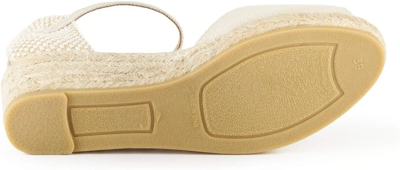VISCATA Cavall Espadrille Canvas Low Wedges Spain Handmade 2 Heel Women's Open Toe Sandals with Breathable Organic Cotton Canvas and 100% Natural Jute Midsole for all Occasions: Casual, Work, Party