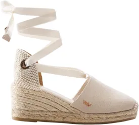 VISCATA Escala Espadrille Canvas Wedges with Sleek Ankle Laces Women's Lace Up Shoes Handmade in Spain Organic Cotton Canvas and 100% Natural Jute Midsole for All Occasions