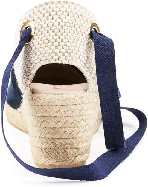 VISCATA Fosca Suede Wedge Handmade 2  Heel Women's Sandals with Extra Cushioned Inner Sole, Soft Ankle Ties, and 100% Natural Jute Midsole for Comfort and Style