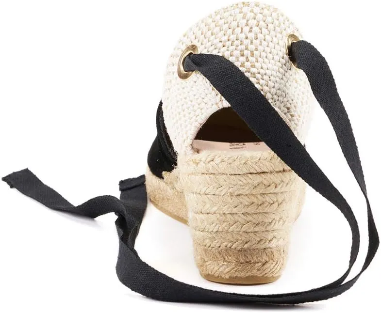 VISCATA Fosca Suede Wedge Handmade 2  Heel Women's Sandals with Extra Cushioned Inner Sole, Soft Ankle Ties, and 100% Natural Jute Midsole for Comfort and Style