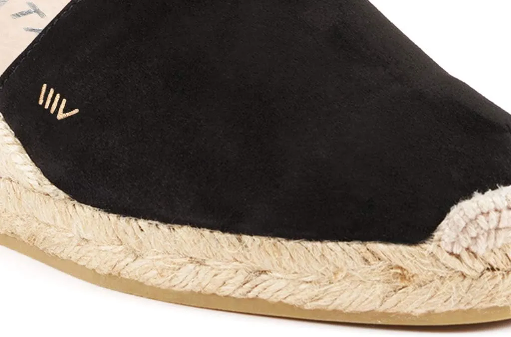 VISCATA Fosca Suede Wedge Handmade 2  Heel Women's Sandals with Extra Cushioned Inner Sole, Soft Ankle Ties, and 100% Natural Jute Midsole for Comfort and Style