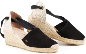 VISCATA Fosca Suede Wedge Handmade 2  Heel Women's Sandals with Extra Cushioned Inner Sole, Soft Ankle Ties, and 100% Natural Jute Midsole for Comfort and Style