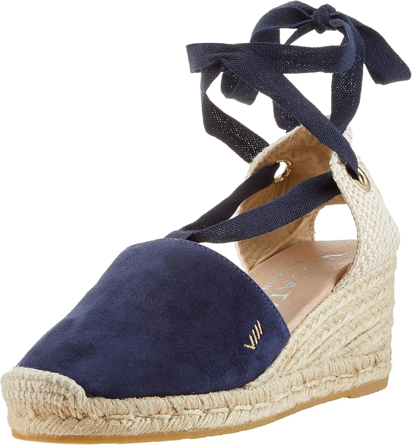 VISCATA Fosca Suede Wedge Handmade 2  Heel Women's Sandals with Extra Cushioned Inner Sole, Soft Ankle Ties, and 100% Natural Jute Midsole for Comfort and Style