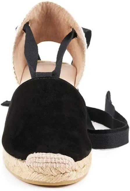 VISCATA Fosca Suede Wedge Handmade 2  Heel Women's Sandals with Extra Cushioned Inner Sole, Soft Ankle Ties, and 100% Natural Jute Midsole for Comfort and Style