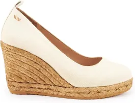Viscata Marquesa Espadrille Canvas Wedges Spain Handmade 3  Heel Women's Pumps with Breathable Organic Cotton Canvas and 100% Natural Jute Midsole for All Occasions: Casual, Work, Party