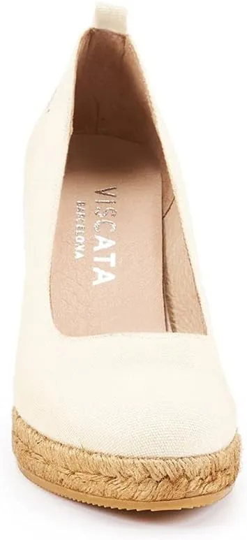 Viscata Marquesa Espadrille Canvas Wedges Spain Handmade 3  Heel Women's Pumps with Breathable Organic Cotton Canvas and 100% Natural Jute Midsole for All Occasions: Casual, Work, Party