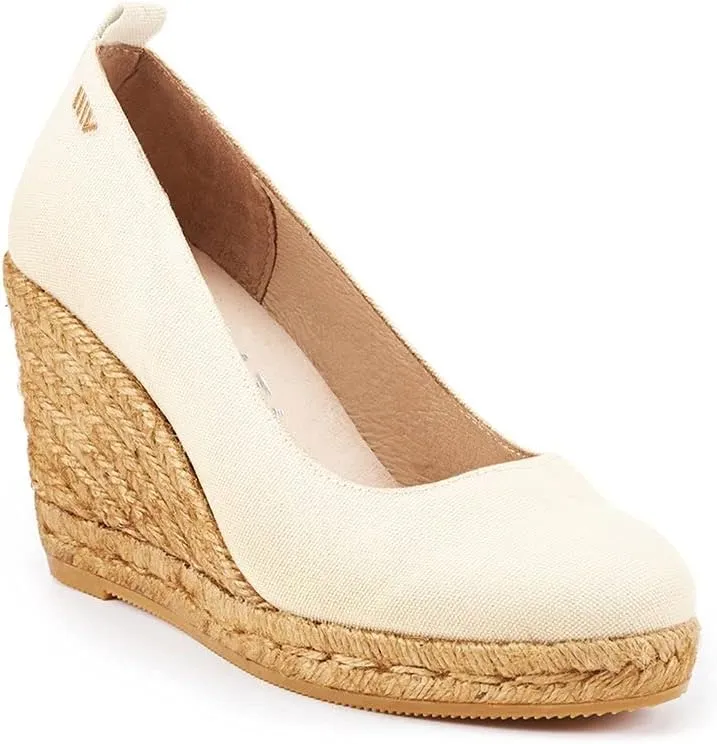 Viscata Marquesa Espadrille Canvas Wedges Spain Handmade 3  Heel Women's Pumps with Breathable Organic Cotton Canvas and 100% Natural Jute Midsole for All Occasions: Casual, Work, Party