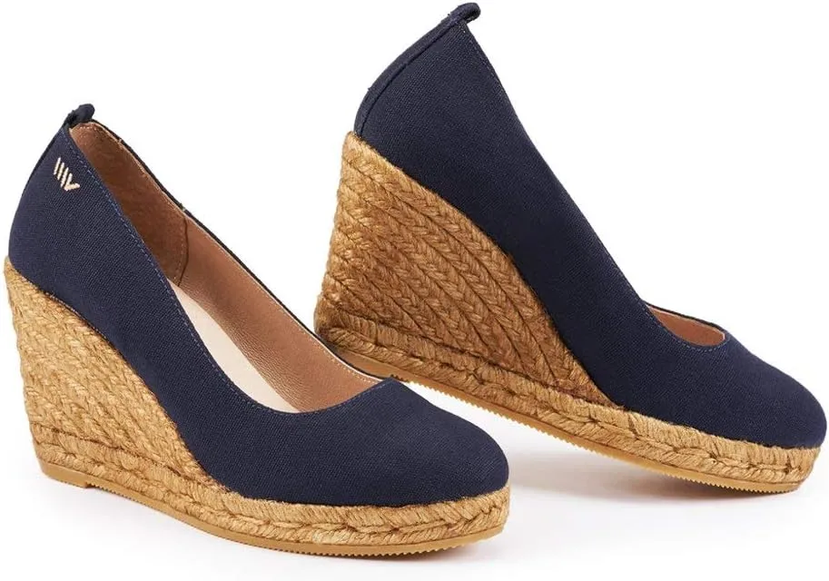 Viscata Marquesa Espadrille Canvas Wedges Spain Handmade 3  Heel Women's Pumps with Breathable Organic Cotton Canvas and 100% Natural Jute Midsole for All Occasions: Casual, Work, Party