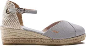 Viscata Pubol Espadrille Canvas Low Wedges with Ankle Strap Spain Handmade 2 Heel Women's Sandals with Breathable Organic Cotton Canvas and 100% Natural Jute for all Occasions: Casual, Work, Party
