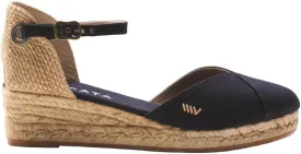 Viscata Pubol Espadrille Canvas Low Wedges with Ankle Strap Spain Handmade 2 Heel Women's Sandals with Breathable Organic Cotton Canvas and 100% Natural Jute for all Occasions: Casual, Work, Party