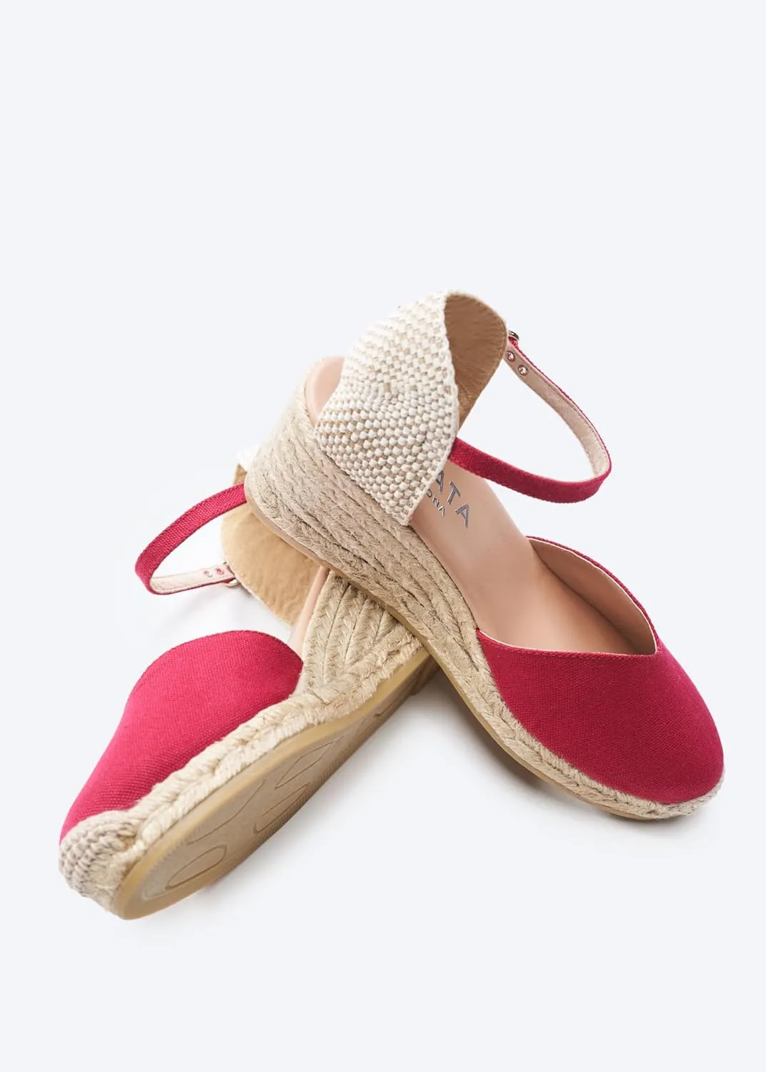 Viscata Reus Canvas Wedge Handmade 2  Heel Women's Sandals with Breathable Cotton Canvas V-cut Vamp and 100% Natural Jute Midsole for all Casual Occasions