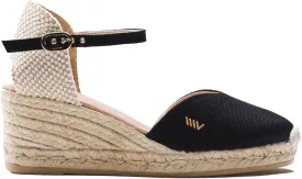 Viscata Reus Canvas Wedge Handmade 2  Heel Women's Sandals with Breathable Cotton Canvas V-cut Vamp and 100% Natural Jute Midsole for all Casual Occasions