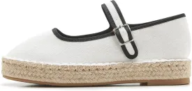 Women's Mary Jane Espadrilles Woven Espadrille Outsole Canvas Summer Flats