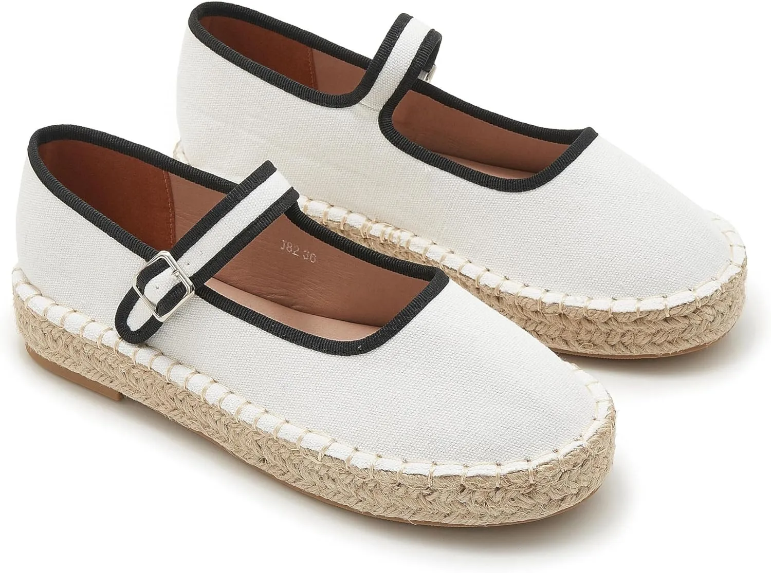 Women's Mary Jane Espadrilles Woven Espadrille Outsole Canvas Summer Flats